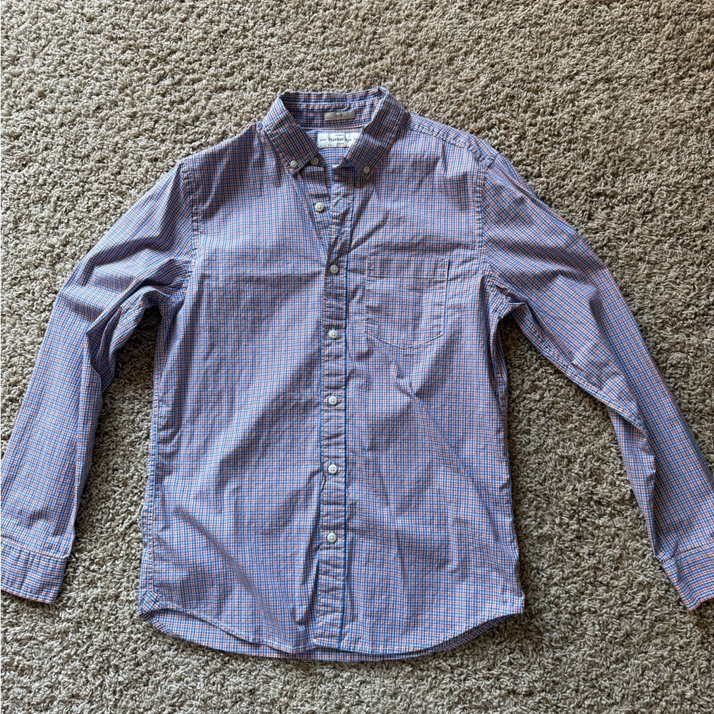 Classic Blue Checkered Button-Down Shirt